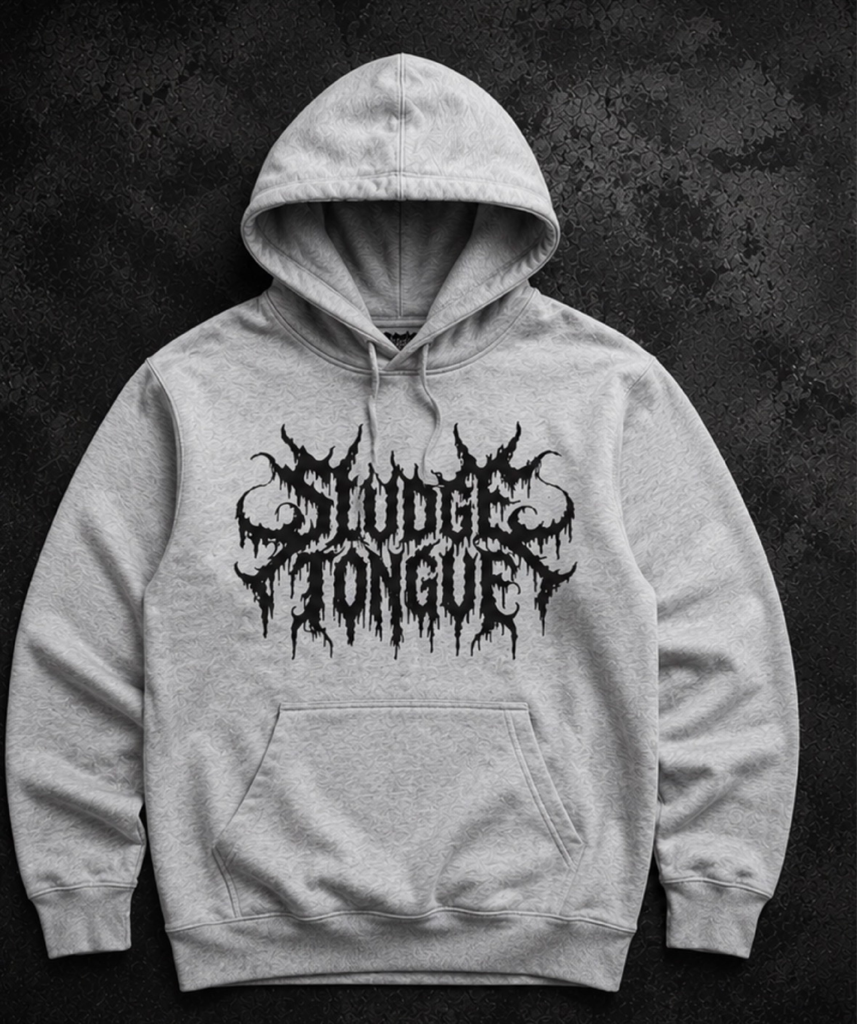 GREY SLUDGE TONGUE HOODIE